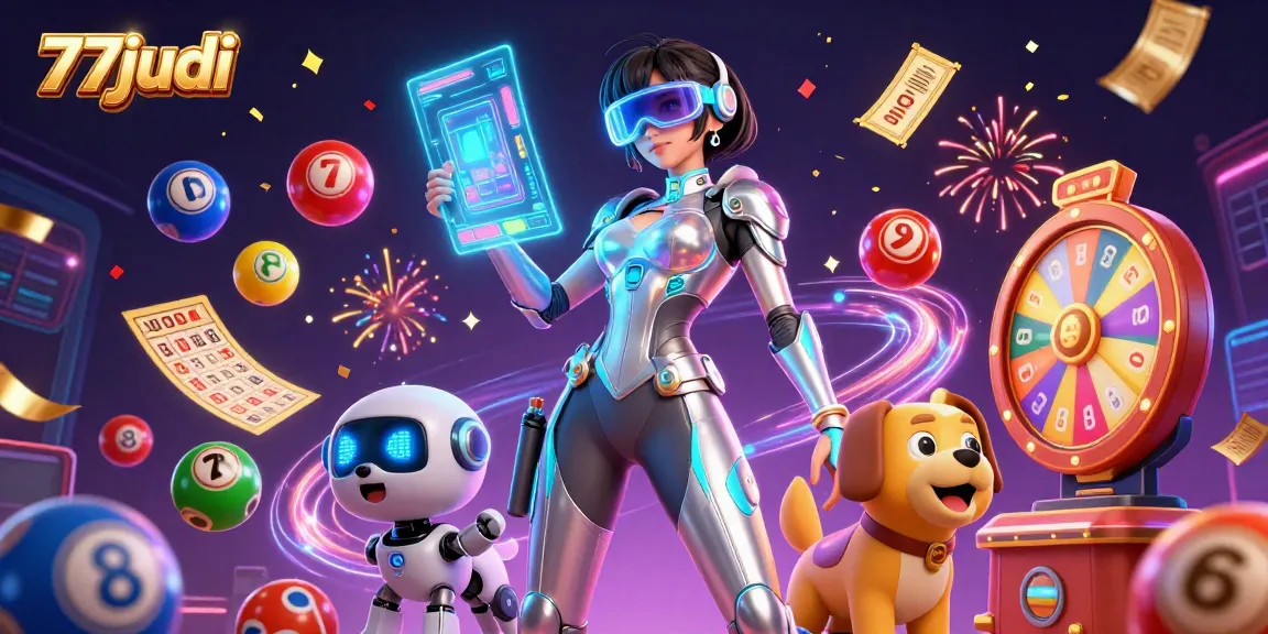 Engage with exciting games and vibrant wins at 77judi's online casino, featuring a futuristic theme and exhilarating elements.