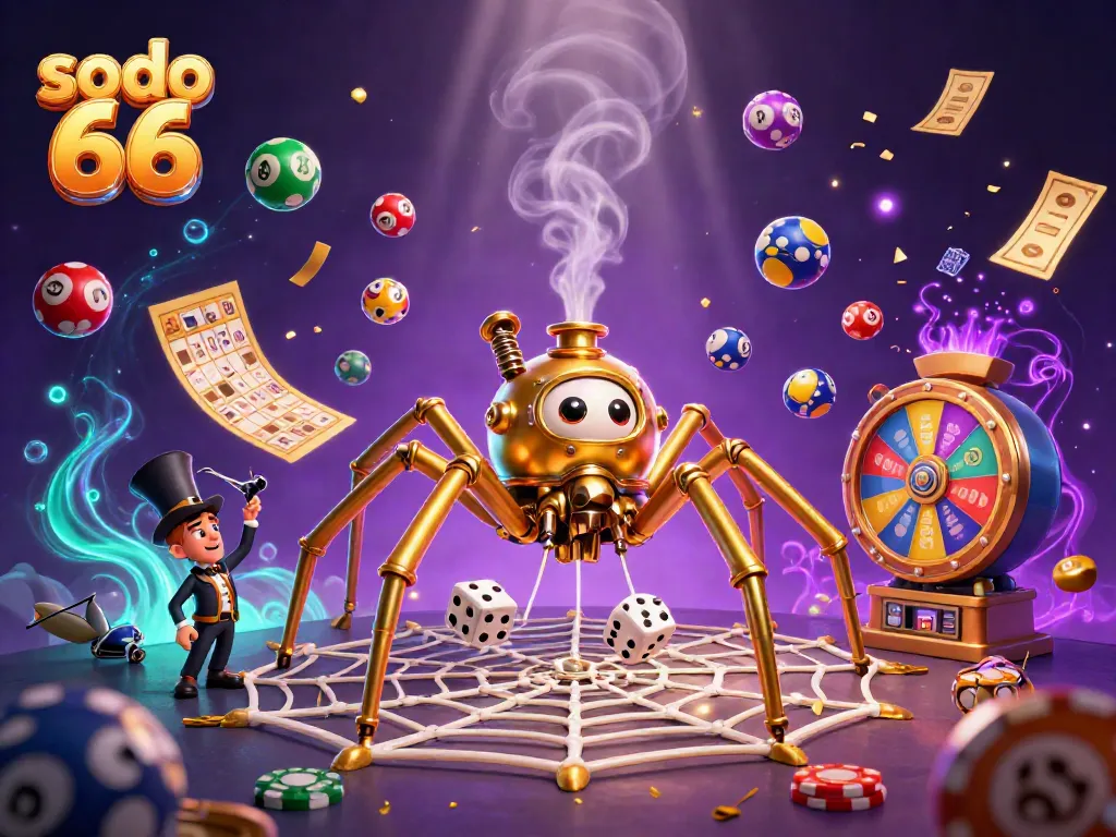 Experience thrilling gameplay with sodo 66 in a dynamic scene filled with vibrant lottery games and steampunk elements.