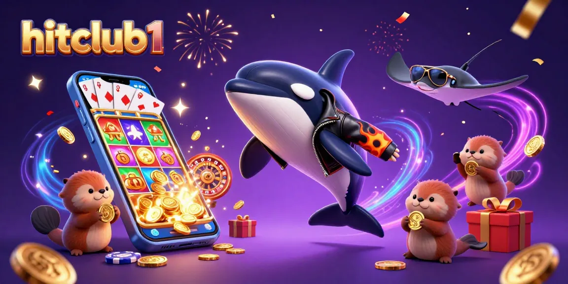 Players enjoy spins and winnings at hitclub1's vibrant 3D digital casino with themed characters and games.
