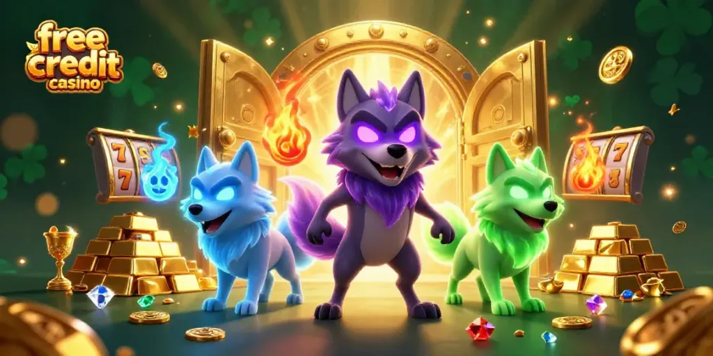 Engage with enchanting gameplay at free credit casino through captivating 3D illustrations showcasing treasures and excitement.