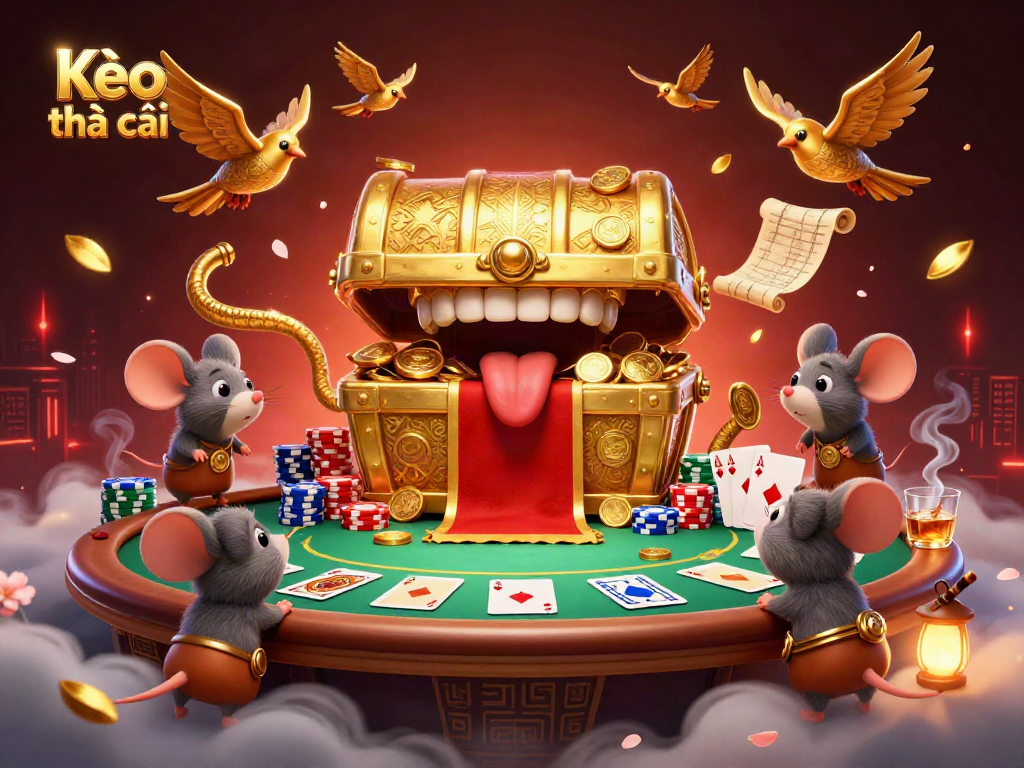 Kèo nhà cái scene showcasing vibrant casino elements and adventurous characters ready for an exciting betting experience.