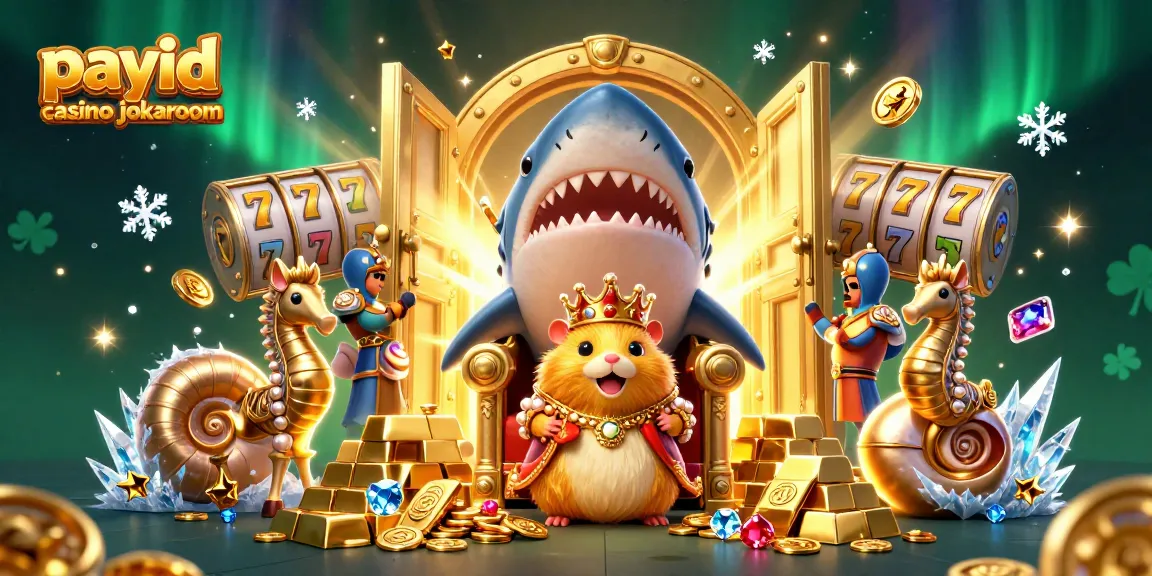 Play and win at payid casino jokaroom with an engaging 3D illustration of a hamster king and treasures.
