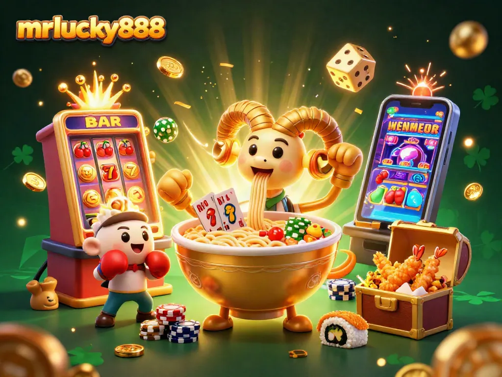 Engage with thrilling games at mrlucky888 featuring a vibrant 3D casino scene.