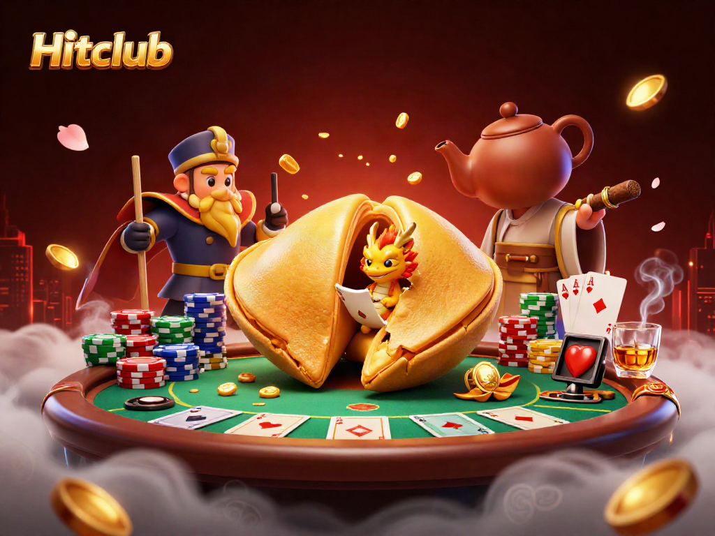 Engage with Hitclub's thrilling experience at a vibrant casino table with a dragon sage.