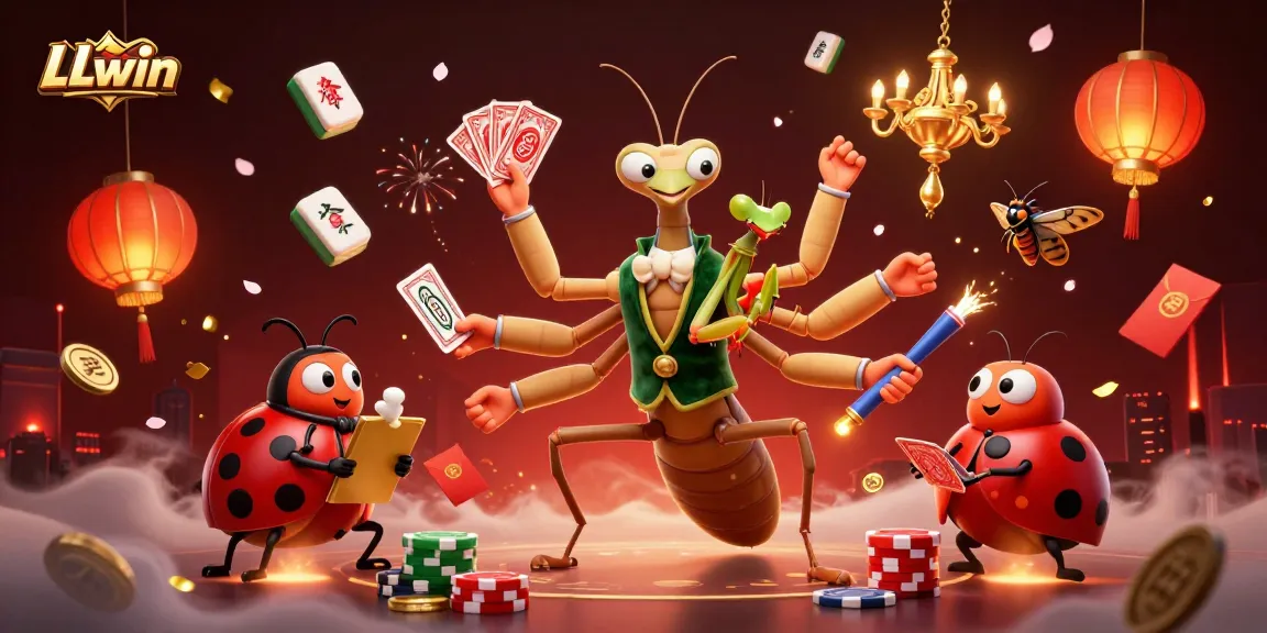Engage in exciting gaming activities at LLwin with our vibrant casino scene depicting interactive characters participating in lively games.