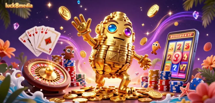 Join the excitement at luck8media with golden golems and thrilling casino elements in vibrant 3D!