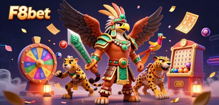 Experience thrilling games at F8bet with vibrant lottery elements and dynamic 3D characters.