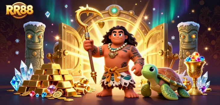 Explore RR88's dynamic gambling world with exciting treasures, characters, and vibrant elements.