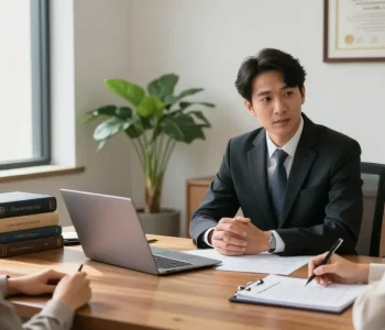 Lawyer consulting diverse clients about family law cases; look at more info for legal guidance.