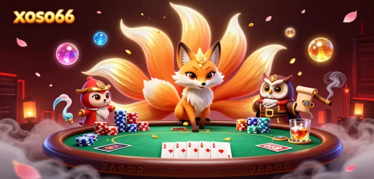 Experience thrilling poker action with xoso66's colorful spirit elements creating an electrifying casino atmosphere.
